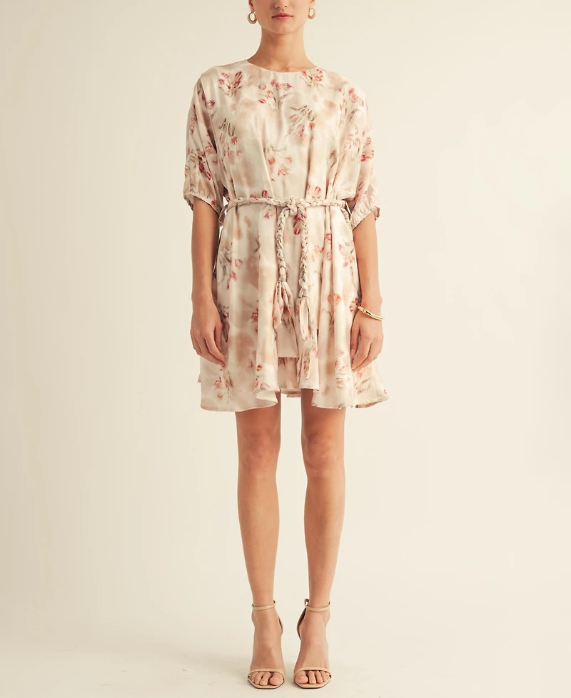 Arose Studio, Inc Women's Belted Floral Mini Dress