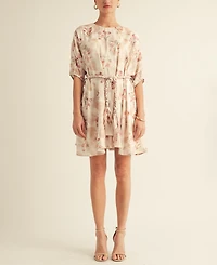 Arose Studio, Inc Women's Belted Floral Mini Dress
