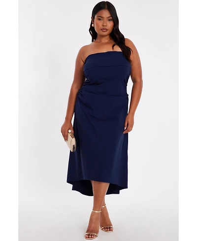 Quiz Women's Plus Bandeau Dip Hem Dress
