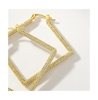 14K Gold-Plated Cubic Zirconia Girl Boss Hoop Earrings 2.0