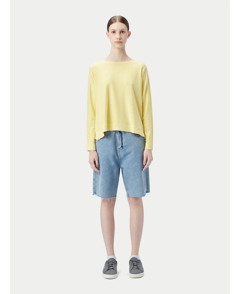 Gobi Cashmere Women's Boatneck Cotton Silk Cashmere Blend Sweater