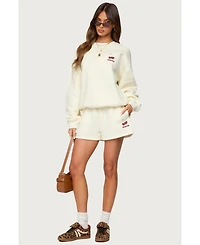 Edikted Women's Cherry Babe Sweat Shorts