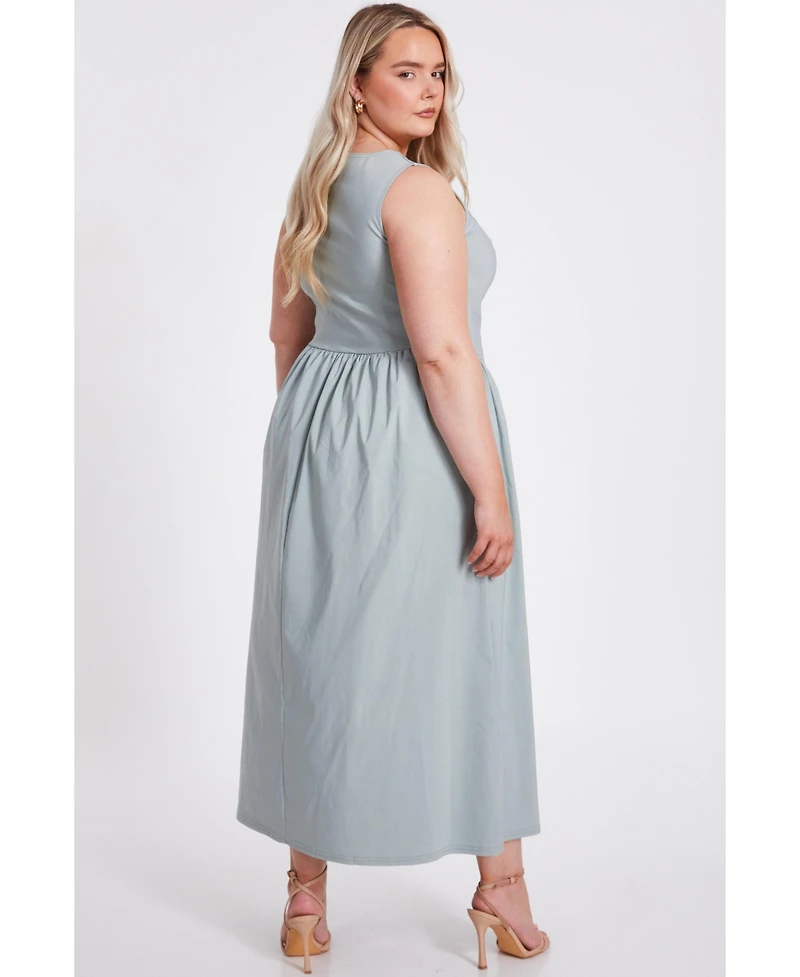 Quiz Women's Plus Bengaline Drop Waist Maxi Dress