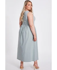 Quiz Women's Plus Bengaline Drop Waist Maxi Dress
