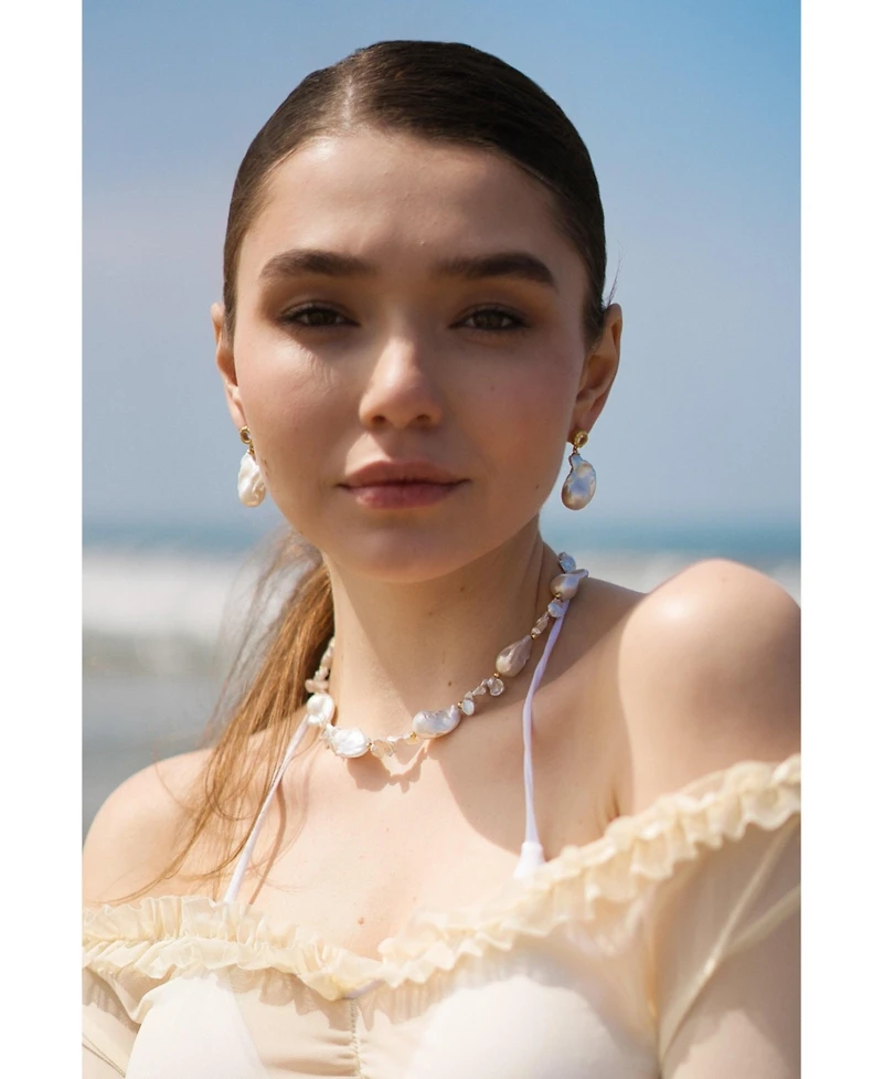 Classicharms Skyler Freshwater Baroque Pearl Drop Earrings