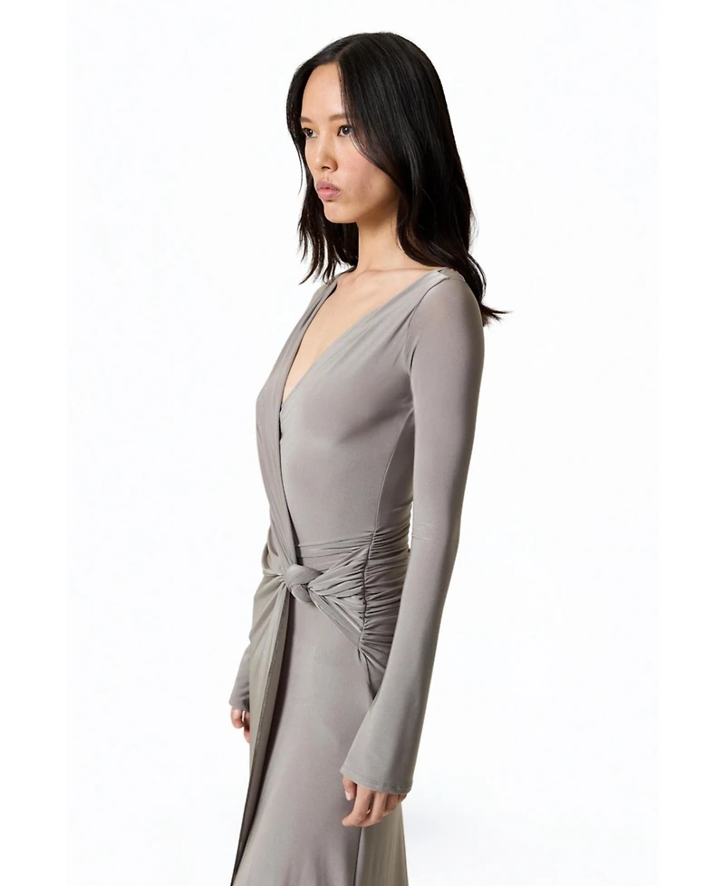 Nocturne Women's Knot Detail Slit Maxi Dress