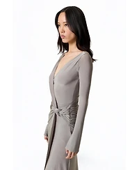 Nocturne Women's Knot Detail Slit Maxi Dress