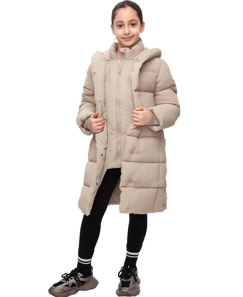 Rokka&Rolla Girls Knee Length Puffer Coat