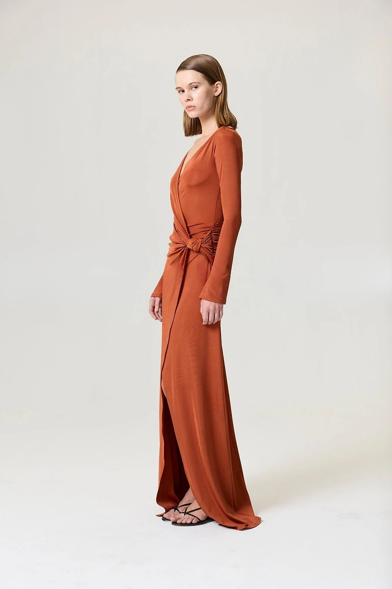 Nocturne Women's Knot Detail Slit Maxi Dress