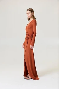 Nocturne Women's Knot Detail Slit Maxi Dress