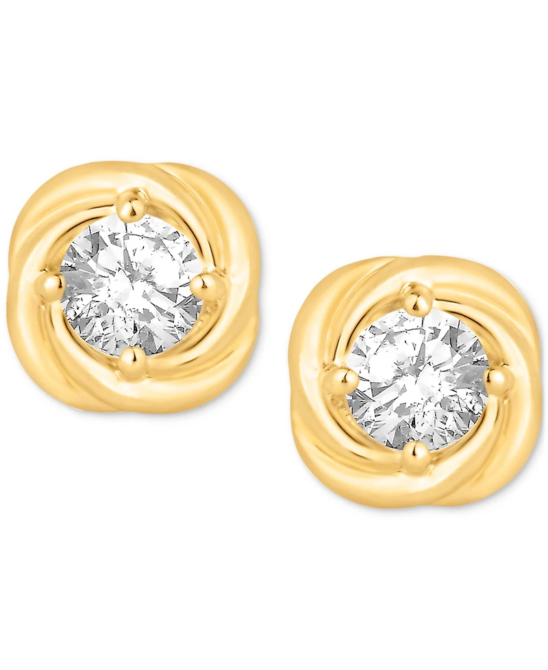 Diamond Love Knot Stud Earrings (1 ct. t.w) in 14k Gold