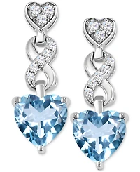 Women's Heart infinity Earrings Sterling Silver