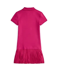 Polo Ralph Lauren Big Girls Pleated Stretch Mesh Dress