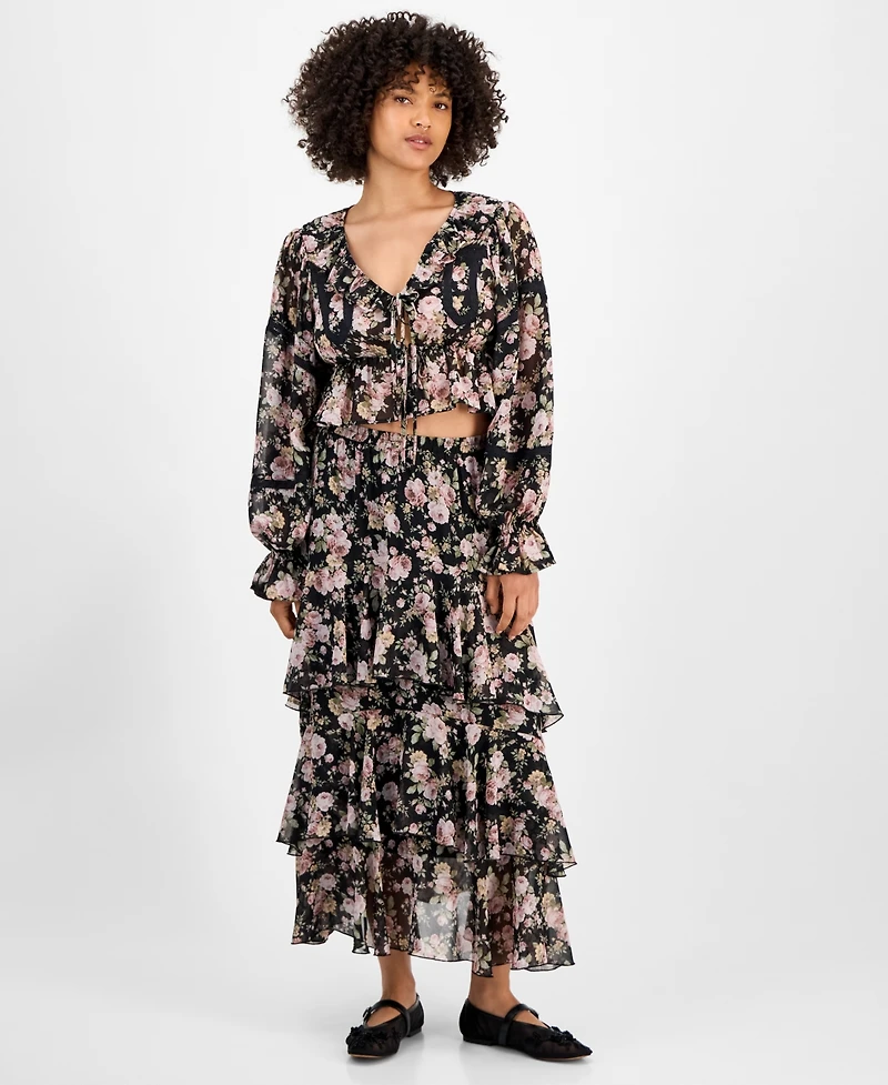 And Now This Women's Tiered Ruffle Midi Skirt, Macy's Exclusive