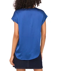 Vince Camuto Women's Solid-Color Tie-Neck Short-Sleeve Blouse