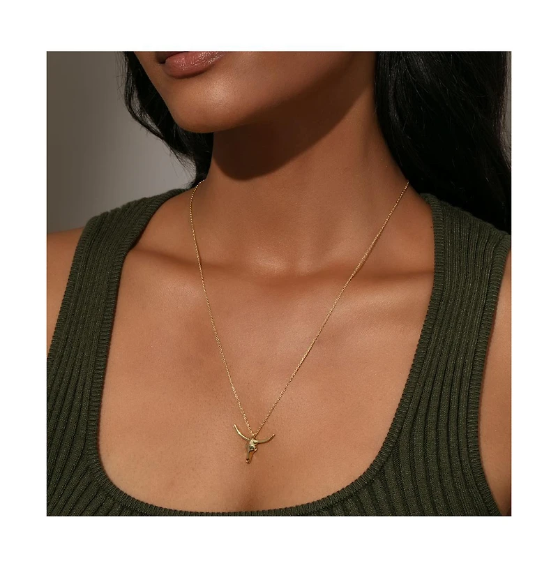 14K Gold-Plated Fighter Necklace, 20"-23"