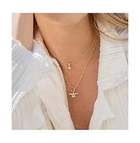14k Gold-Plated Leading Lady Pendant Necklace, 14" + 2" extender