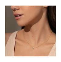 14k Gold-Plated Evil Eye Pave Necklace, 16" + 2" extender