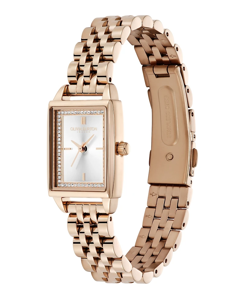 Olivia Burton Women's Quartz Carnation Gold-Tone Stainless Steel Bracelet Watch 25.5mm x 20.5mm