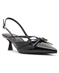 Madden Girl Women's Vixen Bow Slingback Kitten Heel Pumps