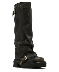 Madden Girl Women's Restore Knee-High Slouchy Lug-Sole Moto Boots
