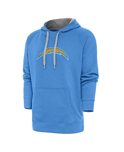 Antigua Men's Powder Blue Los Angeles Chargers Victory Chenille Pullover Hoodie