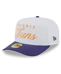 New Era Men's White/Purple Phoenix Suns 2025 Nba Draft A-Frame 59FIFTY Fitted Hat