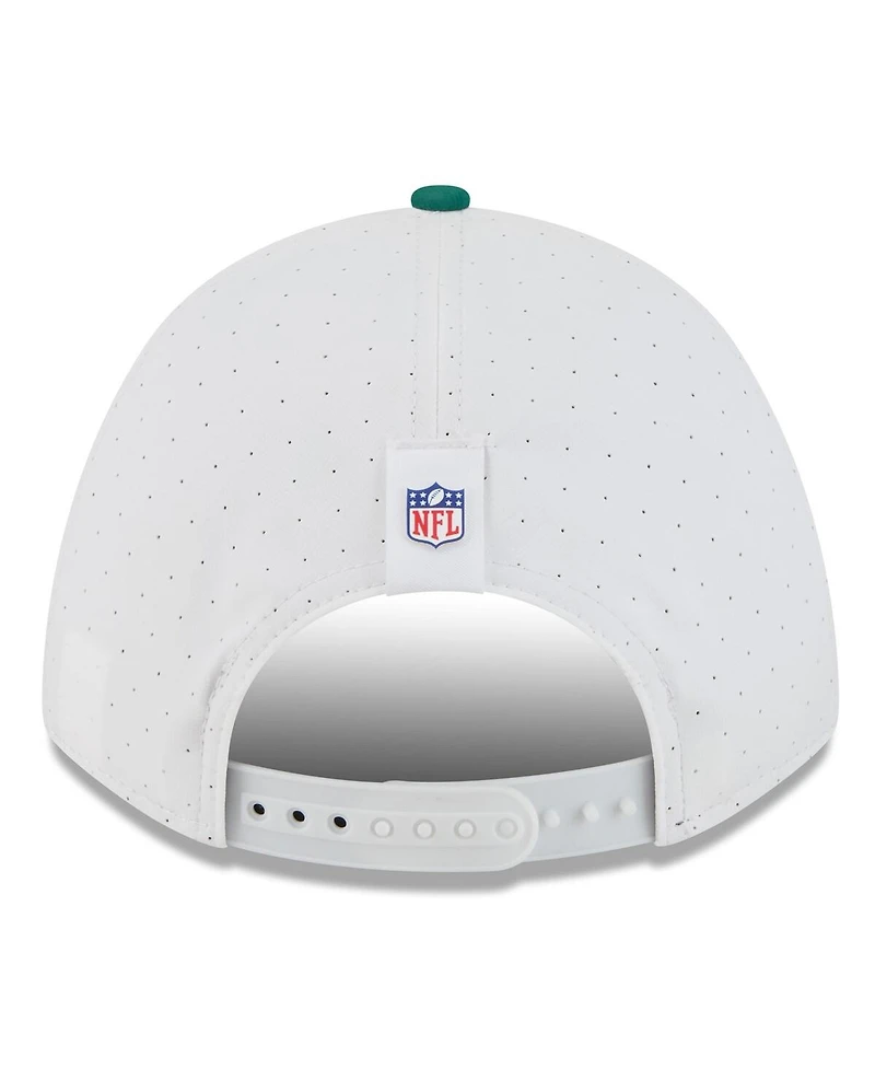 New Era Men's White/Green New York Jets 2025 Nfl Training Camp A-Frame 9FORTY Adjustable Hat