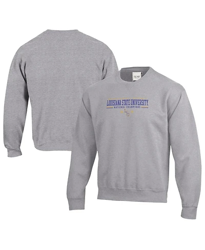 Gear 4 Sports Men's Heather Gray Lsu Tigers 2025 Ncaa Baseball College World Series Champions Pullover Sweatshirt