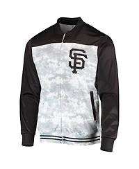Stitches Men's Black San Francisco Giants Camo Full-Zip Jacket