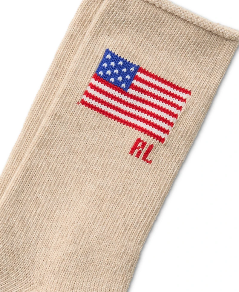 Polo Ralph Lauren Women's Flag Rl Roll Top Socks 79126