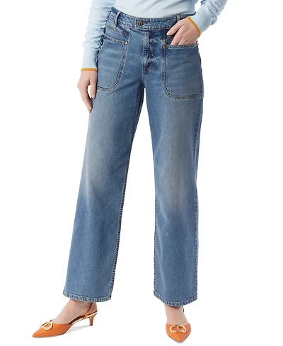 Dee Ocleppo Women's Astrid High-Rise Wide-Leg Jeans