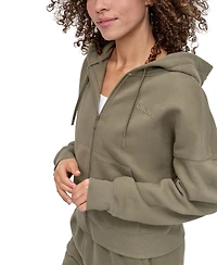 Dkny Women's Silicone Logo Full-Zip Hoodie
