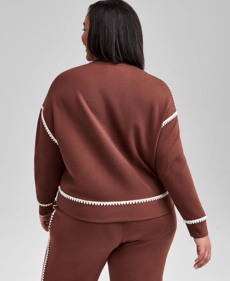 And Now This Trendy Plus Scuba Whipstitch Sweatshirt, Macy's Exclusive