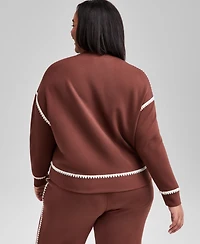 And Now This Trendy Plus Scuba Whipstitch Sweatshirt, Macy's Exclusive