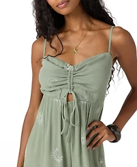 O'Neill Juniors' Keiko Embroidered Side-Slit Jumpsuit