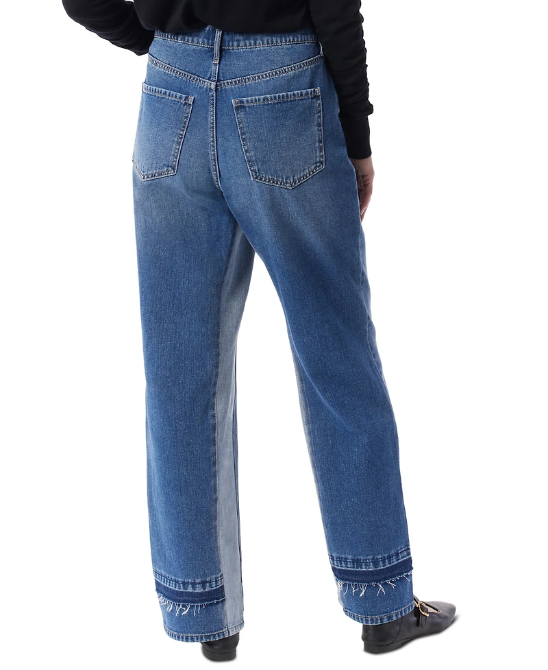 Dee Ocleppo Women's Fallon Two-Tone Straight-Leg Jeans