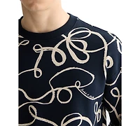 Scotch & Soda Men's Relaxed Fit Long Sleeve Ribbon Print Sweatshirt
