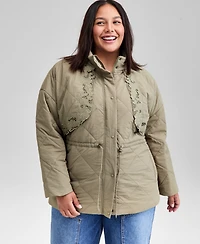 And Now This Trendy Plus Quilted Embroidered-Trim Jacket, Macy's Exclusive