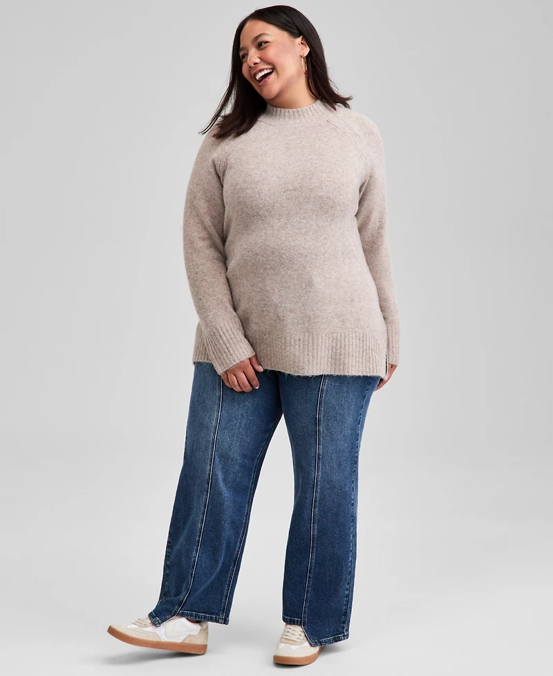 And Now This Trendy Plus Mock-Neck Sweater, Macy's Exclusive