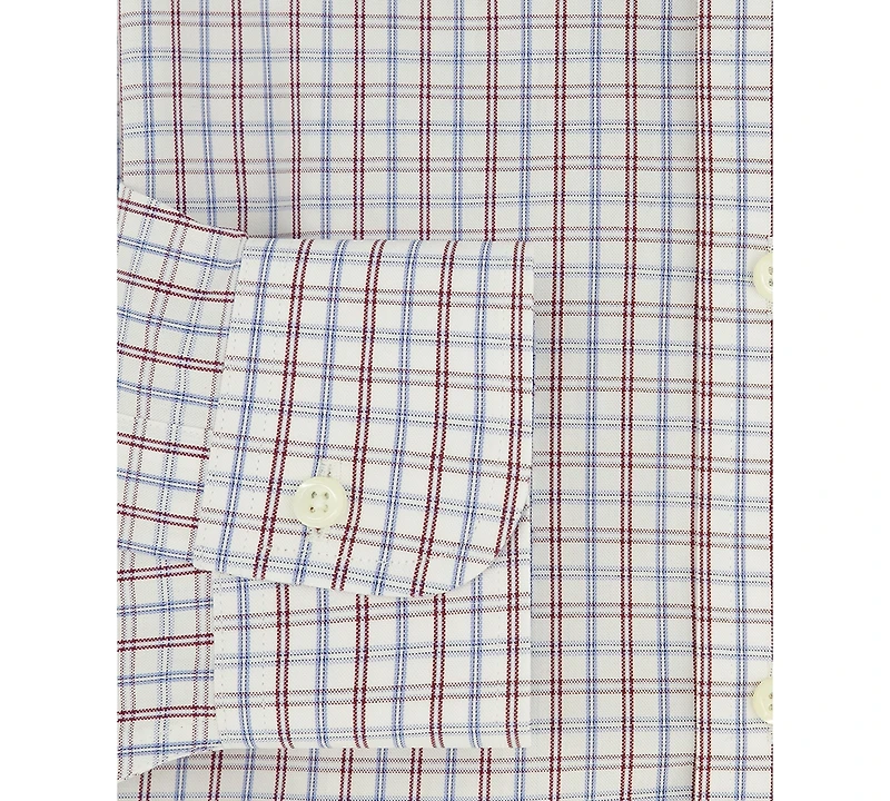 Brooks Brothers Men's Regular-Fit Spread Collar Windowpane Dress Shirt