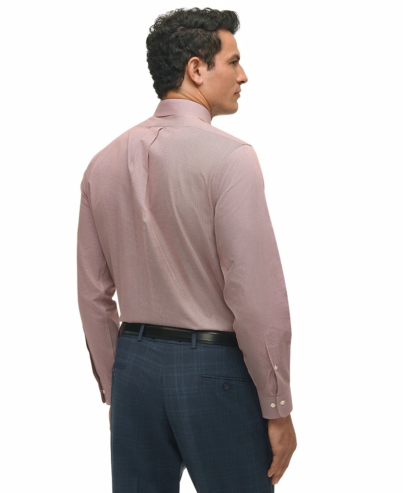 Brooks Brothers Men's Regular-Fit Spread Collar Micro-Houndstooth Dress Shirt
