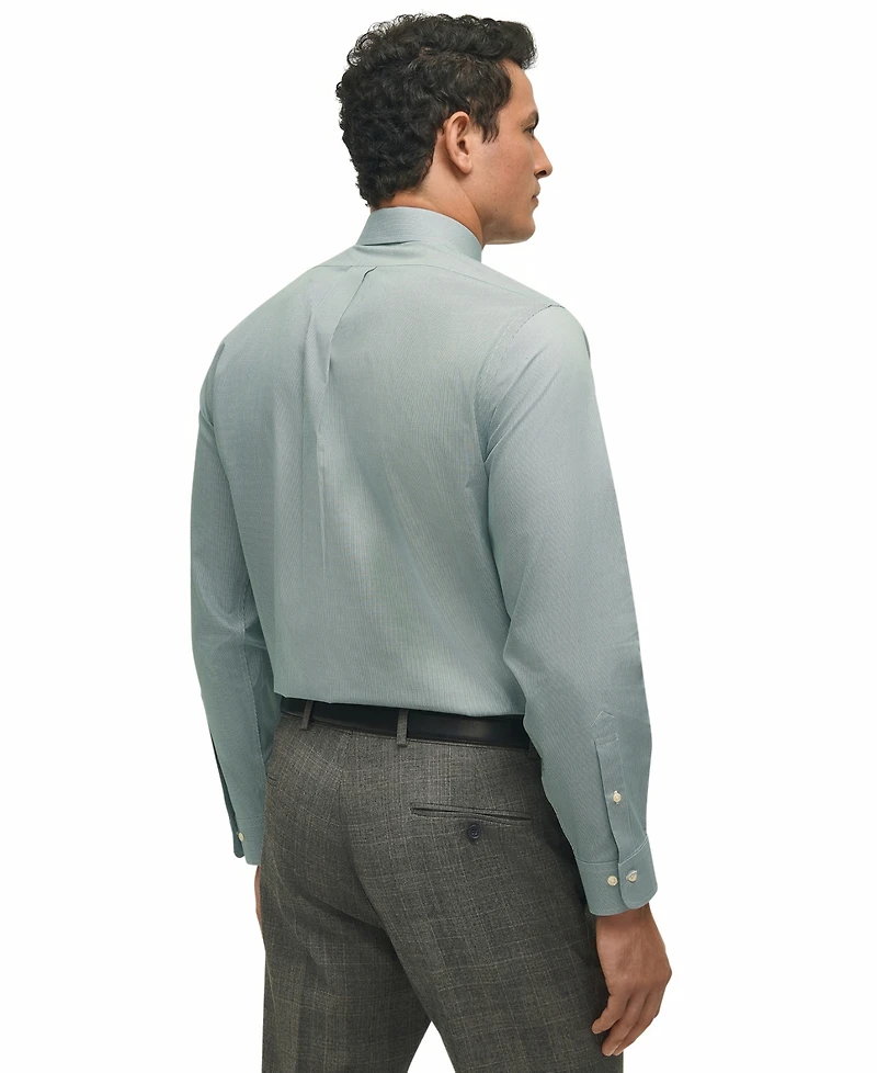 Brooks Brothers Men's Regular-Fit Spread Collar Micro-Houndstooth Dress Shirt