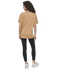 Dkny Sport Women's Varsity Satin Logo Oversized Cotton T-Shirt