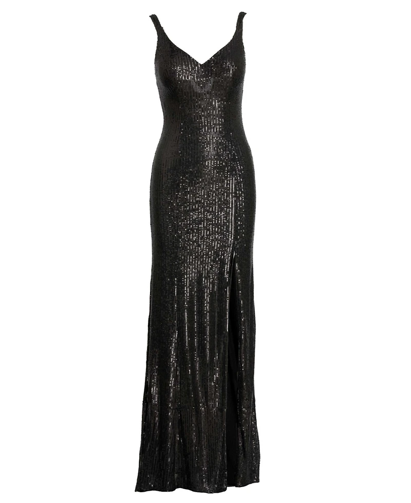 Mac Duggal Women's Ieena Fully Sequined Scoop Back Gown