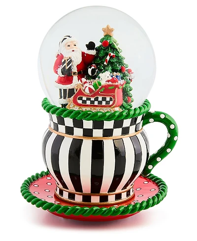 MacKenzie-Childs Courtly Check Teacup Snow Globe