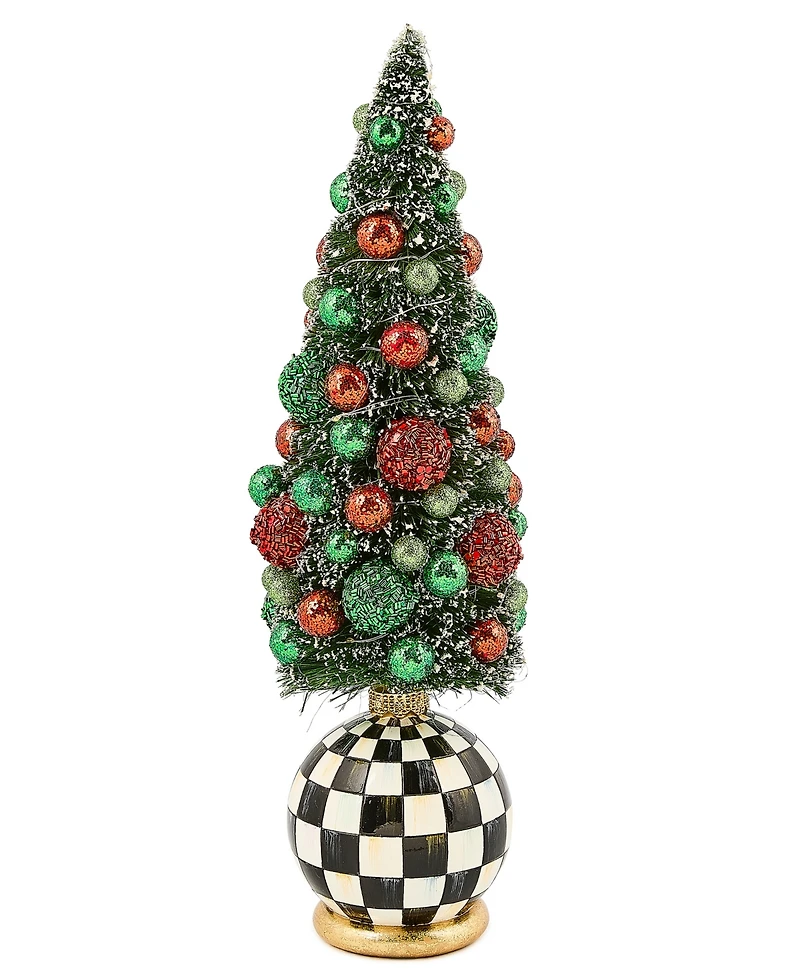 MacKenzie-Childs Courtly Check Illuminated Medium Bottle Brush Tree