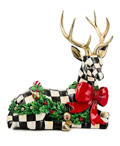 MacKenzie-Childs Courtly Check Outdoor Resting Deer
