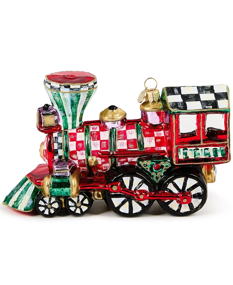 MacKenzie-Childs Courtly Check Train Ornament