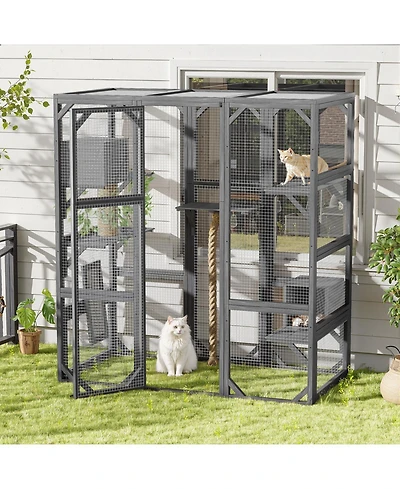 Streamdale Furniture Outdoor Cat House Catio with Condos